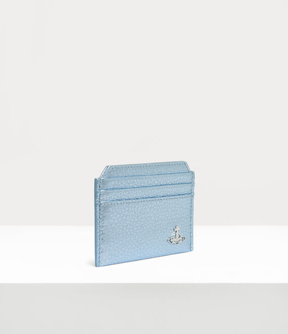 Vivienne Westwood Slim Card Holder in light blue/silver hw